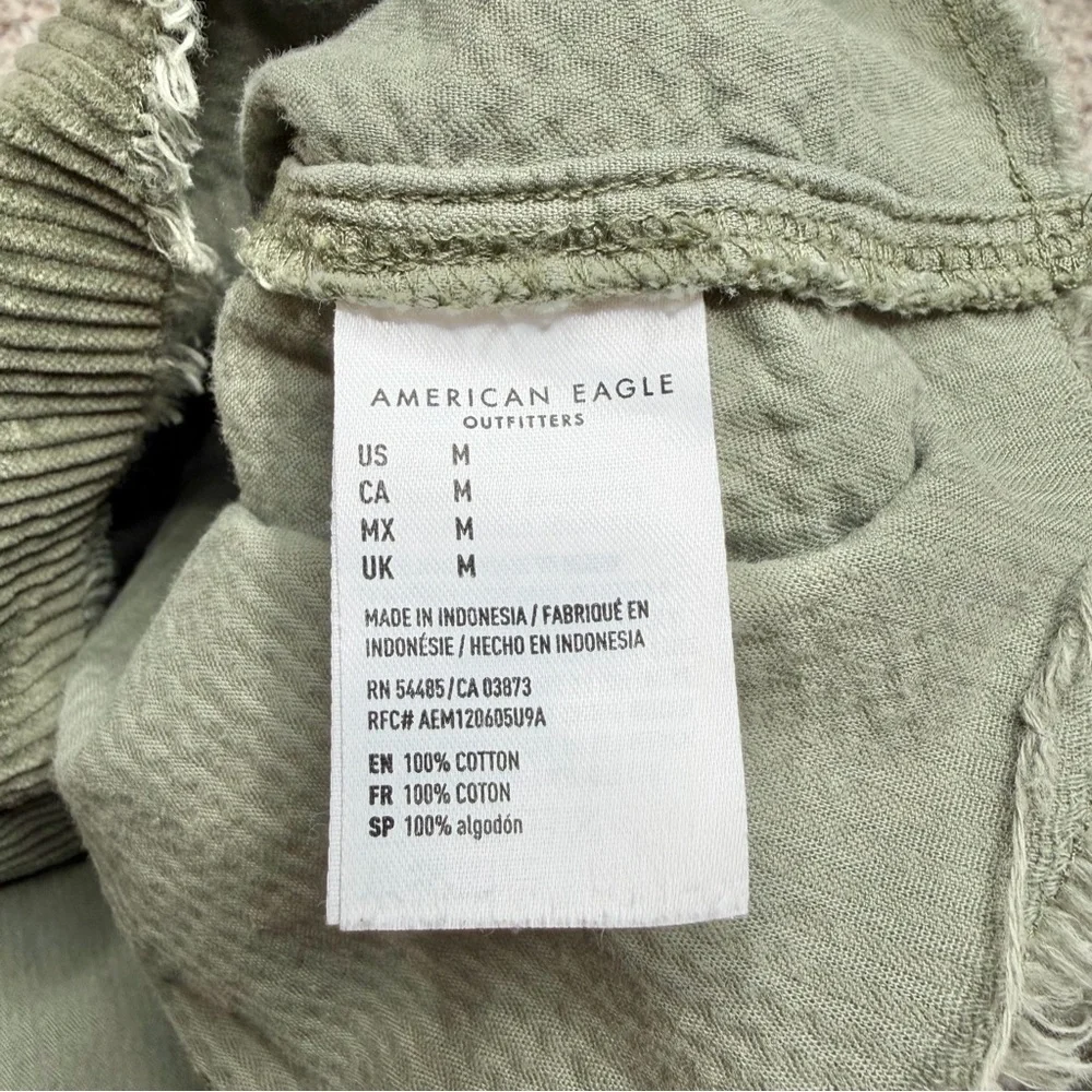 American Eagle Outfitters Corduroy Shirt Jacket Shacket Olive Green Medium M